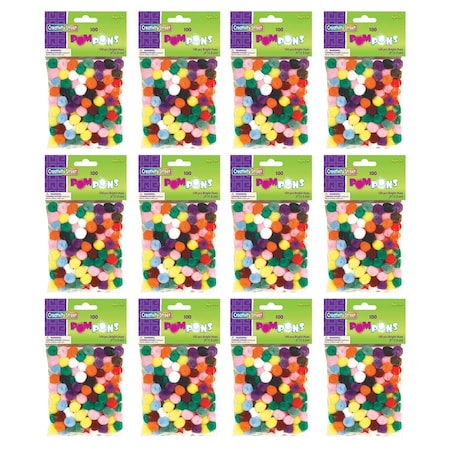 Creativity Street Pom Pons, Bright Hues Assortment, 1/2in, PK1200 PAC8114-01